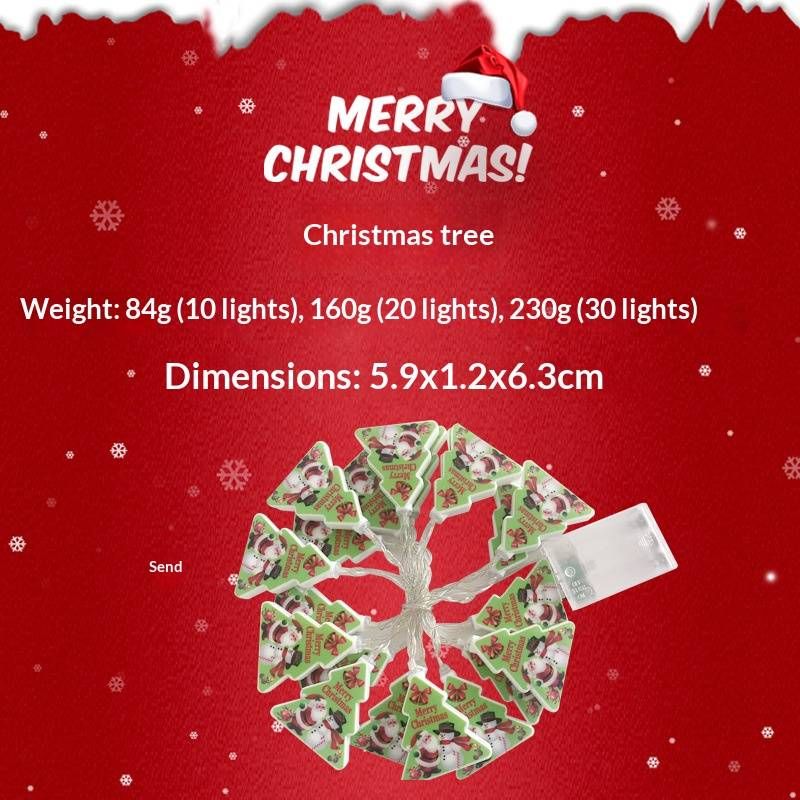 Batteriebetriebene LED-Lichterkette für Weihnachten – Lichterkette mit Weihnachtsmannmotiv aus Kupferdraht für festliche Dekoration im Innen- und Außenbereich_voghion.com