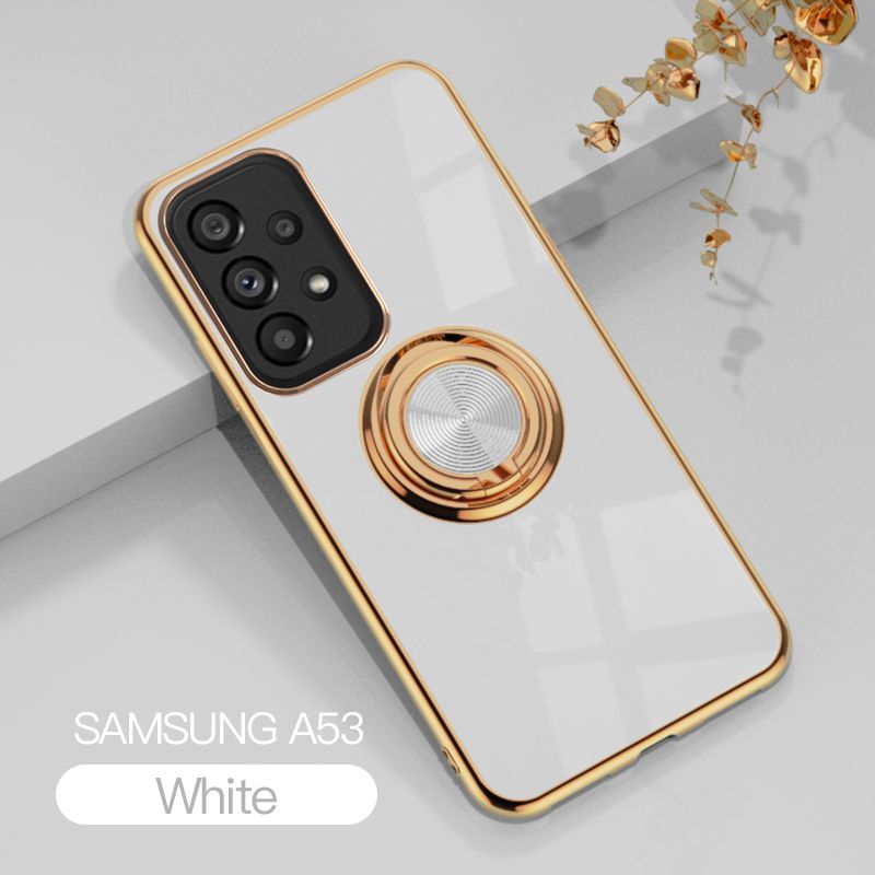 Luxe Plating Silicon Case Voor Huawei P50 P40 Pro Plus P30 Mate 40 30 Honor 60 50 SE Nova 7 metalen Ring Houder Stand Soft Cover_voghion.com