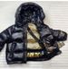 Kids' Winter Down Jacket – Premium White Goose Feather, Short Hooded Coat With Gold Lettering (Black, 7 Sizes)_voghion.com