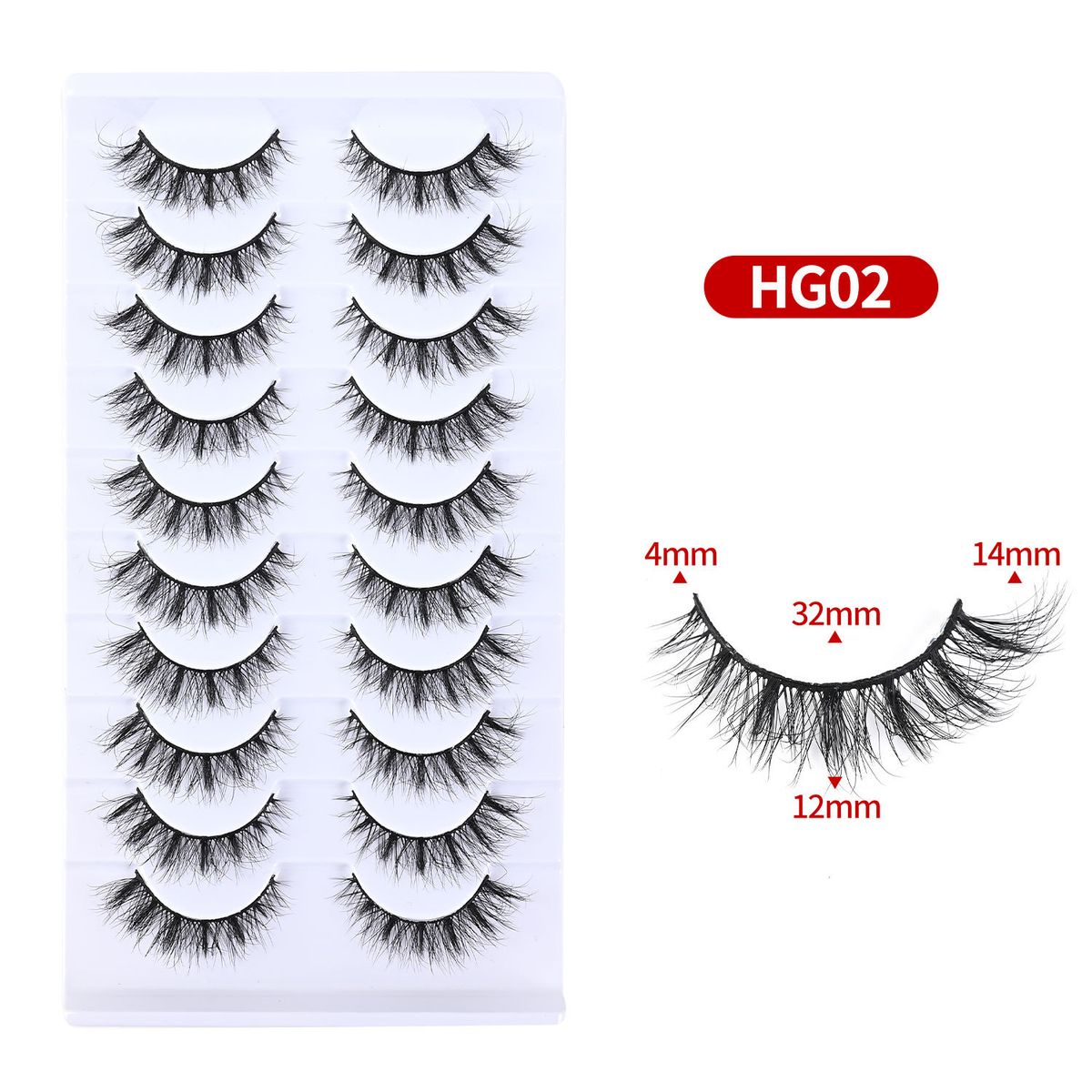 Uued keemilised kiud 10 paari kunstripsmeid. Kohevad plahvatusripsmed. 10 paari värvilisi alumisi tugiripsmeid._voghion.com