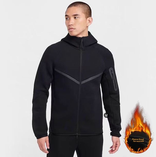 Chaqueta holgada informal de entrenamiento deportivo con gancho para otoño e invierno de 2025 para hombre, abrigo de forro polar, sudadera tipo cárdigan_voghion.com