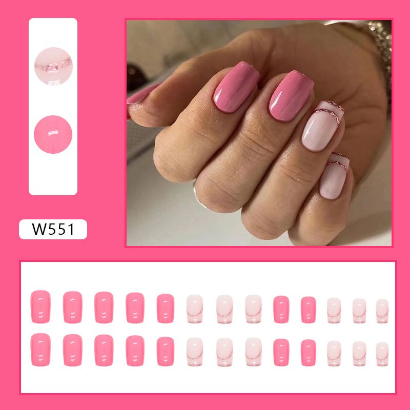 Skönhet Hälsa Pulvernaglar Enfärgade Nagelbitar Glitter Franskt Enkelt Mode Dam Special Nagelbitar_voghion.com