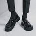 Large Size Glossy Gentleman Breathable Leather Formal Business Shoes Round Toe Tassel Thick Sole Height Increasing Men's_voghion.com