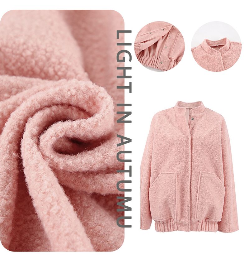 Blazer oversize à col montant – Manteau rose à manches longues avec détails patchwork (S-L) | Streetwear minimaliste_voghion.com