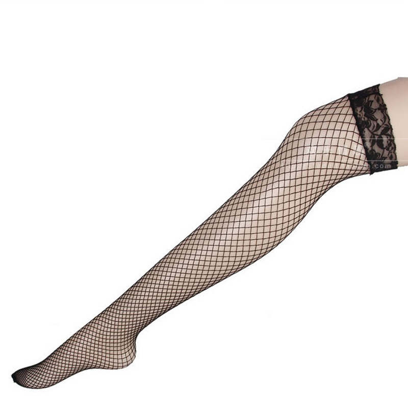 Lace long small eye net socks seductive sexy net socks black stockings_voghion.com