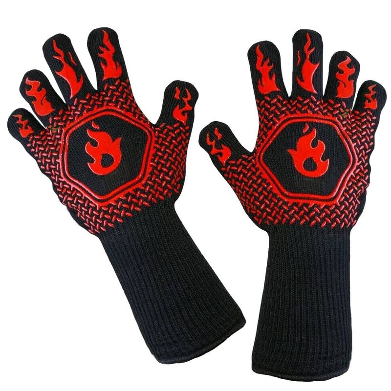 1 Stück/1 Paar Ofenhandschuhe, Ofenhandschuhe, hitzebeständige, feuerfeste, rutschfeste Silikon-Grillhandschuhe zum Kochen, Grillen und Backen_voghion.com