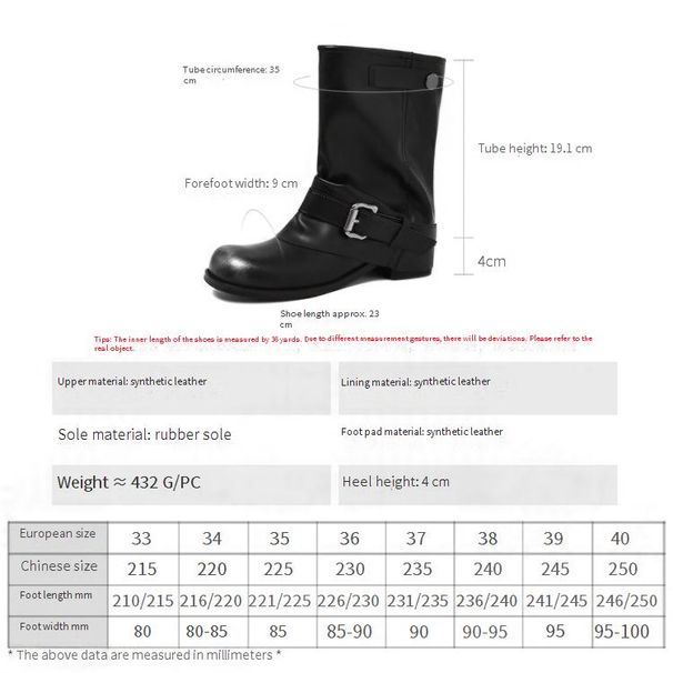 Cameido Women's Suede Leg Tube Boots Retro Belt Buckle Pleated Stackable Boots Mocha Western Boots_voghion.com