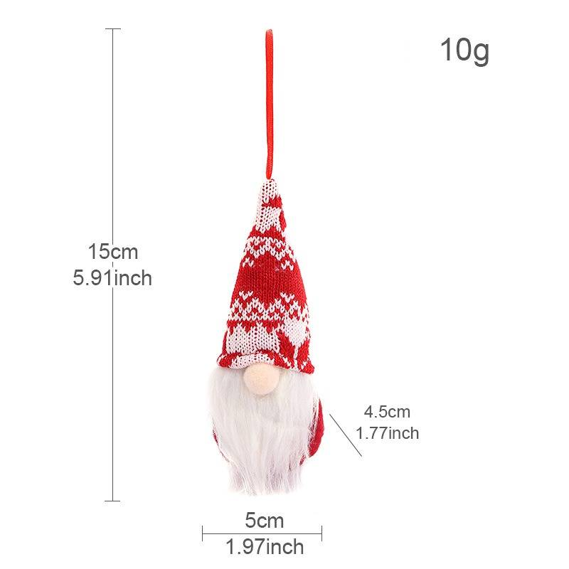 Zestaw ręcznie robionych ozdób świątecznych – wiszące ozdoby w kształcie staruszka bez twarzy w różnych kolorach (biały, różowy, czerwony, szary, zielony)_voghion.com