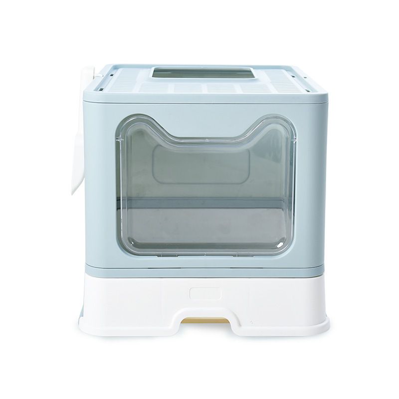 Pet Shop Fully Enclosed Folding Litter Box Drawer Top Entry Toilet Large Splash-Proof Cat Supplies_voghion.com