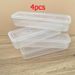 3pcs Rectangular Food Storage Containers - Reusable, Stackable, Hand Washable | Safe For Fridge & Freezer, Ideal For Herbs, Noodles, Eggs_voghion.com