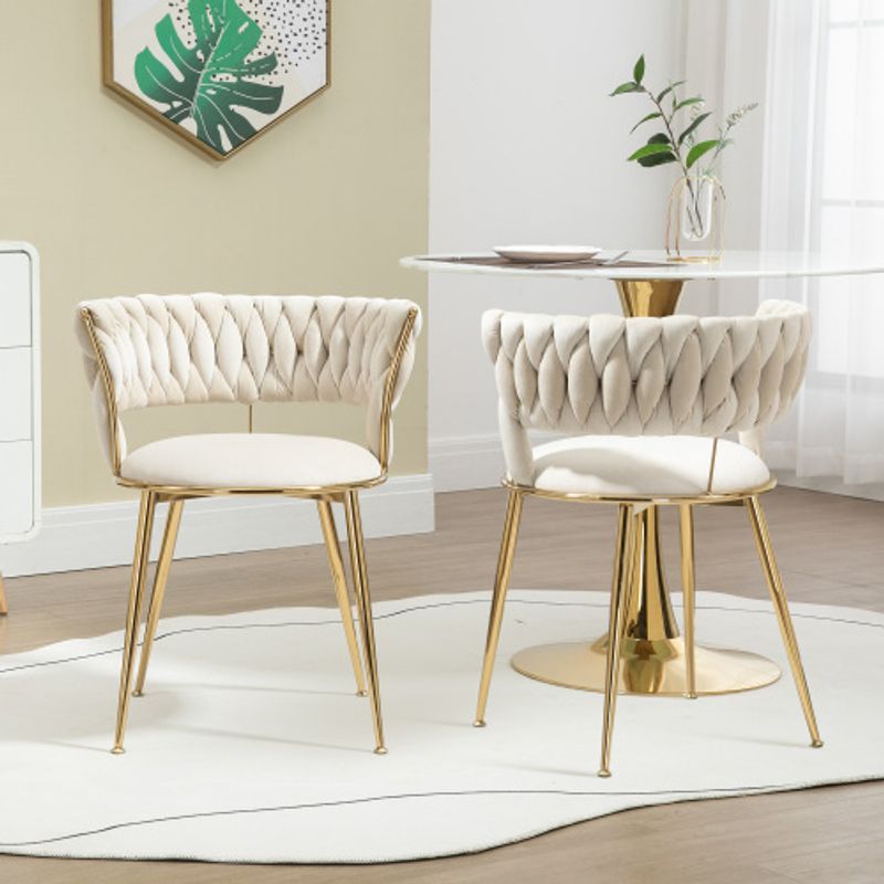(Old SKU:W1880109471) Weicher Samt Esszimmerstuhl 2-teiliges Set, Weiche Gepolsterte Bequeme Wohnzimmer Stuhl, Make-up Zimmer/Schlafzimmer, Moderne Fingerförmige Rückenlehne Mit Armlehnen,_voghion.com