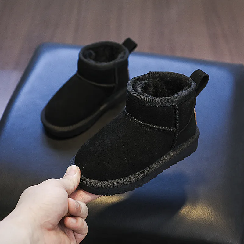 Baby Snow Boots Boys Cotton Shoes Winter Extra Fleece Warm Baby Shoes Real Leather Cotton Boots Girls Shoes_voghion.com