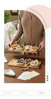 4 - Piece Essential Ceramic & Bamboo Saucer Plates Serving Set: Elevate Snacks, Desserts, Brunch & Cozy Evenings_voghion.com