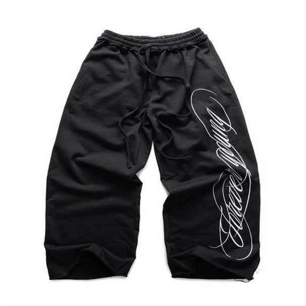 Pantaloni della tuta alla moda da donna/uomo 2026, con elastico in vita, stampa con lacci, larghi e gamba larga_voghion.com