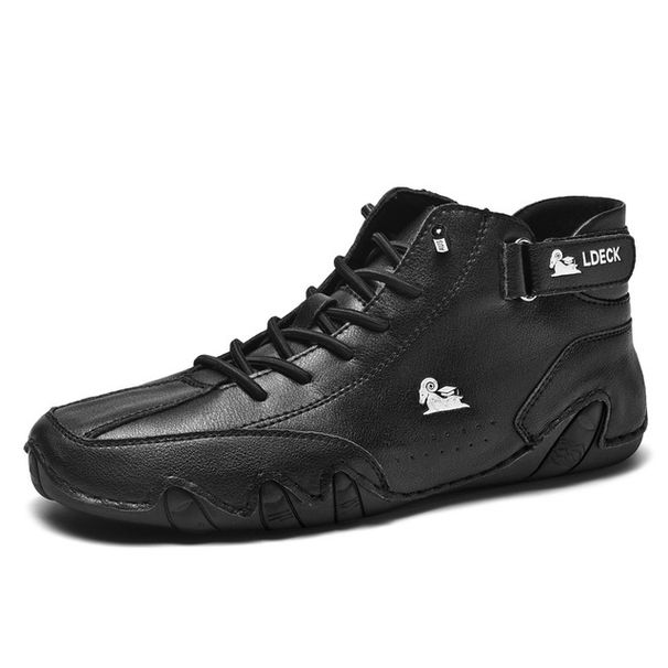 Leder Casual Sneakers für Männer Motorrad Schuhe 2023 Neue In Wasserdichte High Top Männer Boors Luxus Kleid Loafer Schuhe Schuhe_voghion.com