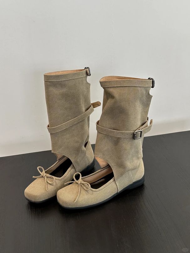 2025 New Niche Fashionable Melard Summer Boots For Women With Bowknot Hollow Breathable Casual_voghion.com