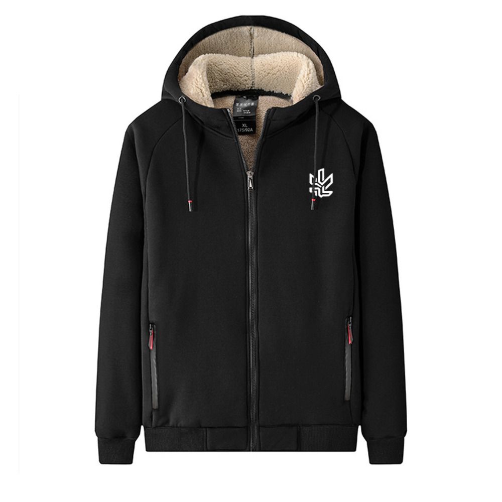 Fleece-Hoodie aus Baumwolle in den Größen L-8XL, ideal für Outdoor-Aktivitäten. Dicke, winddichte und warme Jacke aus Lammwolle, perfekt für Studenten._voghion.com