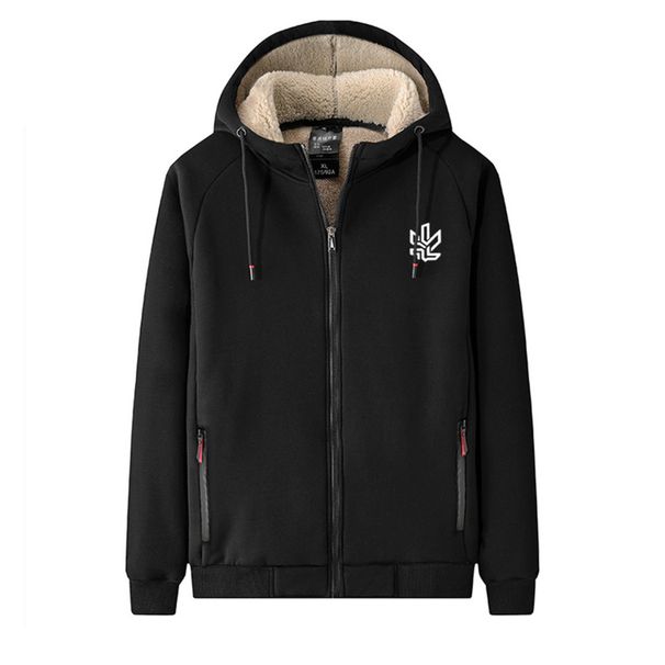 Fleece-Hoodie aus Baumwolle in den Größen L-8XL, ideal für Outdoor-Aktivitäten. Dicke, winddichte und warme Jacke aus Lammwolle, perfekt für Studenten._voghion.com