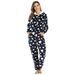 Underwear & Sleepwears Women's Heart Print Flannel Onesie Pajamas - Soft & Cozy Sleepwear For Lounge & Home Comfort (White, Black, Royal Blue, Pink)_voghion.com