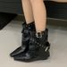 Kurze Stiefel für Damen, 2025 Neue kurze Stiefel mit quadratischer Spitze, stilvoll und vielseitig_voghion.com