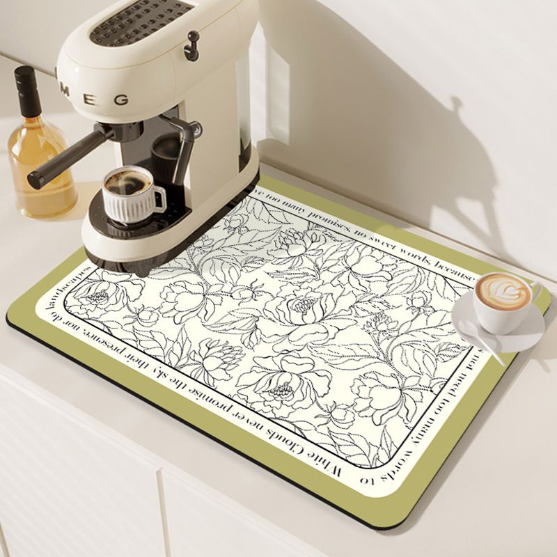 Diatomite Kitchen Sink Mat - Super Absorbent, Non-Slip & Stain-Resistant Countertop Drying Pad For Dishes, Cups & Utensils​​_voghion.com