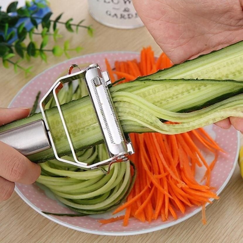 Grattugia per carote e cetrioli in acciaio inossidabile di alta qualità Julienne Pelapatate Verdure Pelapatate Affettatrice di verdure_voghion.com
