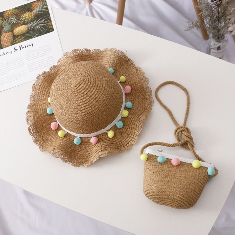 Children's female summer princess beach protection baby fisherman girl grass sun hat, basin hat_voghion.com