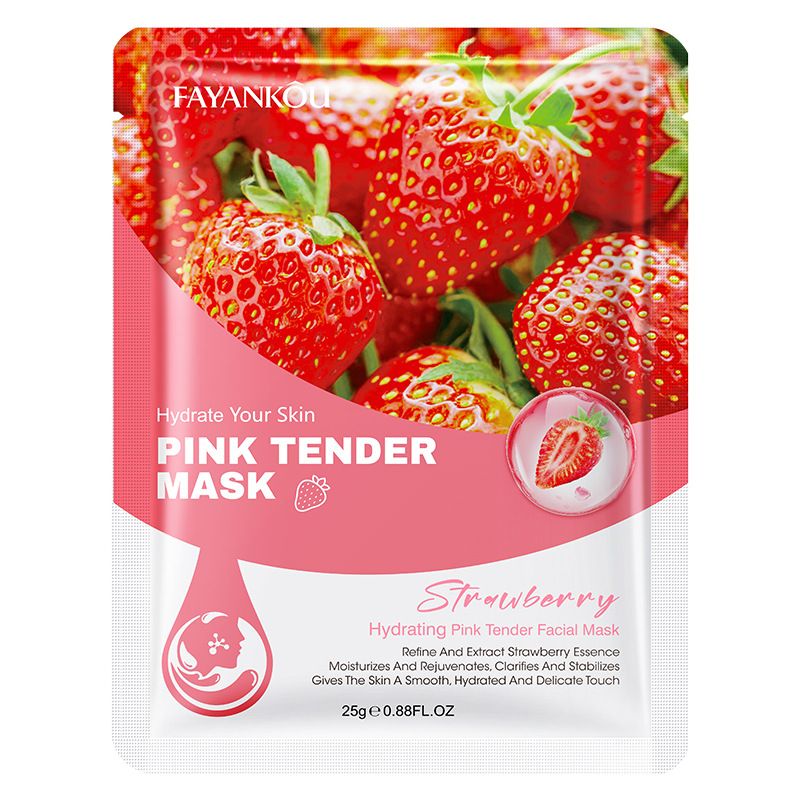 Full English FAYANKOU Strawberry Pink Hydrating Moisturizing Mask_voghion.com