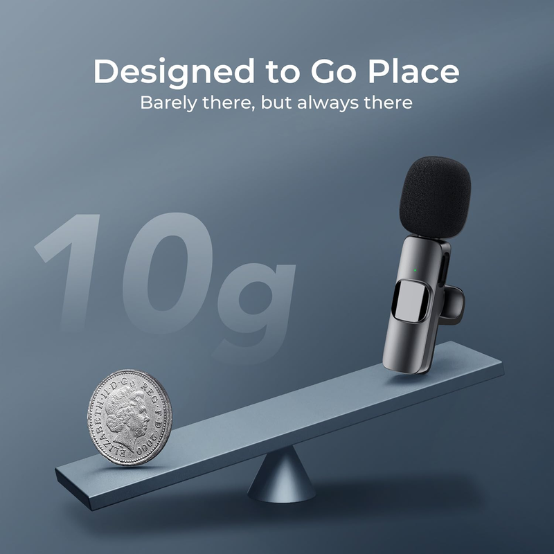 Wireless Lavalier Microphone For Phone,Computer, Mini Lapel Mic With Noise Reduction And Crystal Sound For Video Recording, Vlogging, YouTube_voghion.com