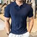 Herren-Strick-Poloshirt – Frühling/Sommer, kurzärmelig, lockere Passform, Revers, Freizeithemd_voghion.com