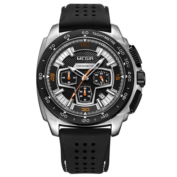 Reloj deportivo militar para hombre con cronógrafo, indicador de fecha, manecillas luminosas, resistente al agua hasta 30 m y correa de silicona._voghion.com