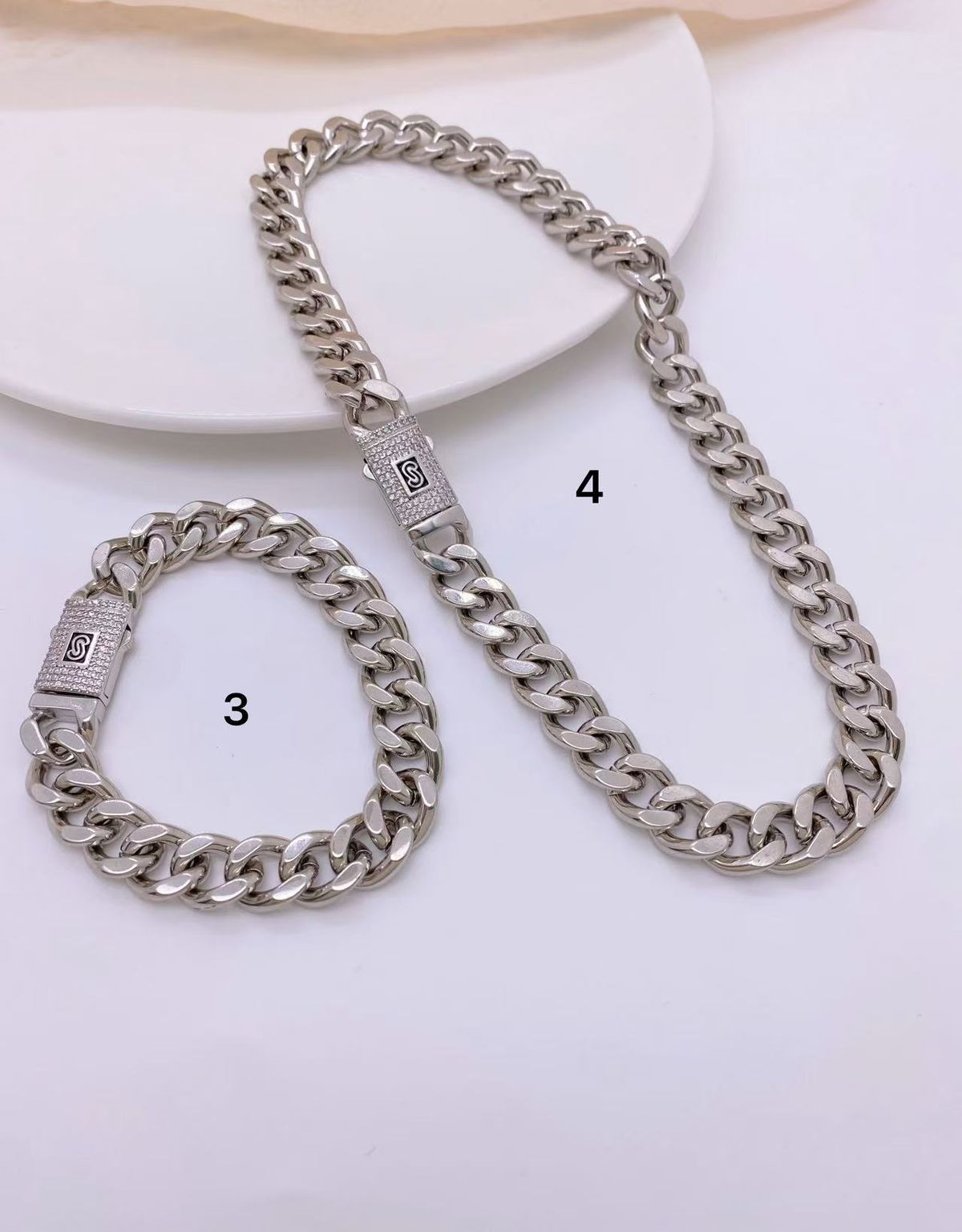 Collana con catena in metallo spesso e diamanti, gioiello alla moda per uomo, alla moda, con personalità_voghion.com