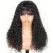 Water Wave Wig With Bangs Human Hair 100% Curly 180 Density Brazilian Machine Made Wigs_voghion.com