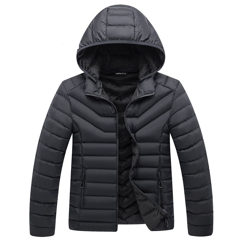 Gefütterte Jacke für Herren, plus Kaschmir, plus Winter, plus fette Größe, gerippte, gepolsterte Jacke für Herren, Daunenjacke_voghion.com