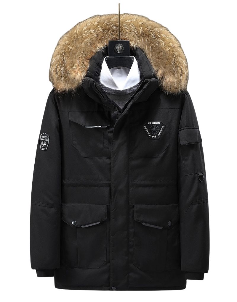 Trendige Mode für Männer und Frauen, Paare, Winter, gepolsterte und verdickte Arbeitskleidung, Taschen, Daunenjacke, Mantel, echtes Waschbärenhaar, Parker-Burst-Modelle, heißer Verkauf_voghion.com
