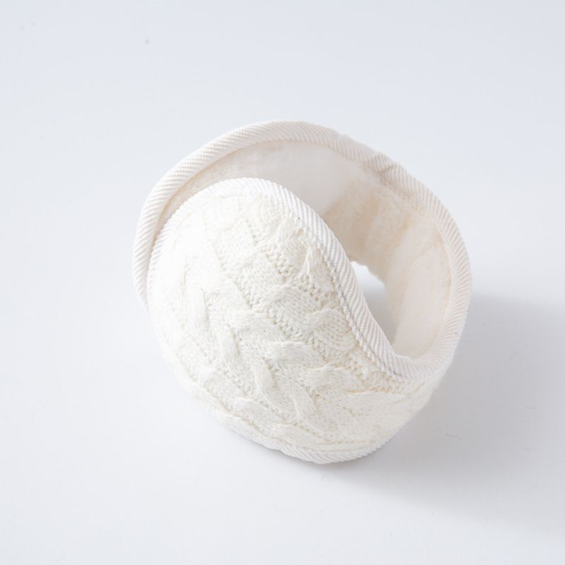 Gestrickte Twist-Ohr-warme Ohrenschützer Modische faltbare Plüsch-Kälteschutz-Ohrenschützer_voghion.com