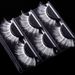 New Exaggerated Holiday Style White False Eyelashes 3 Pairs Long And Short Synthetic Eyelashes_voghion.com