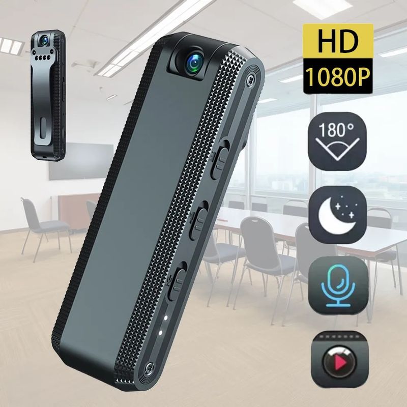 Voice Recorder 180 Grad rotéierend HD Night Vision Video Kamera Wearable Body Meeting Recorder_voghion.com
