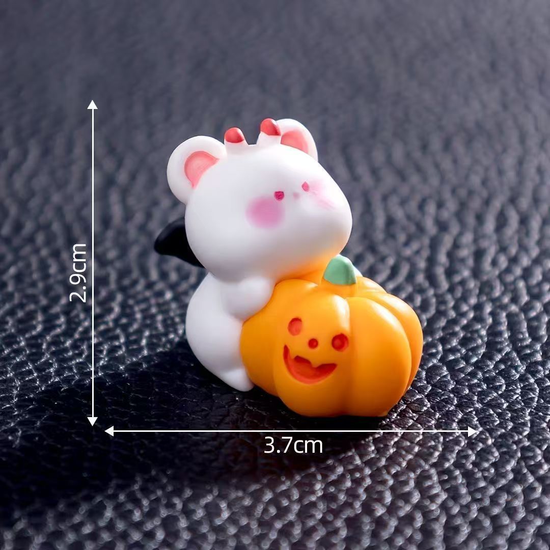 Halloween Cute Bat Ghost Bear And A Group Of Little Coal Ball Elves Miniature Desktop Ornaments_voghion.com