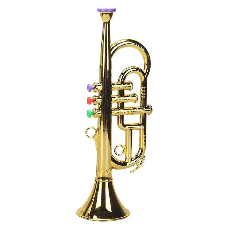 Trumpet 3 Tones Musical Wind Instruments For Children Toy Gold_voghion.com