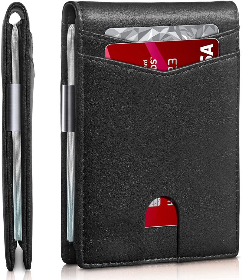 Portfel męski na wiele kart, portfel antykradzieżowy, uchwyt na karty, klips dolarowy, męski portfel RFID_voghion.com