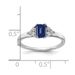 14k White Gold 1/6 Carat Lab Grown Diamond VS/SI+ G+ And Lab Created Blue Sapphire Ring_voghion.com