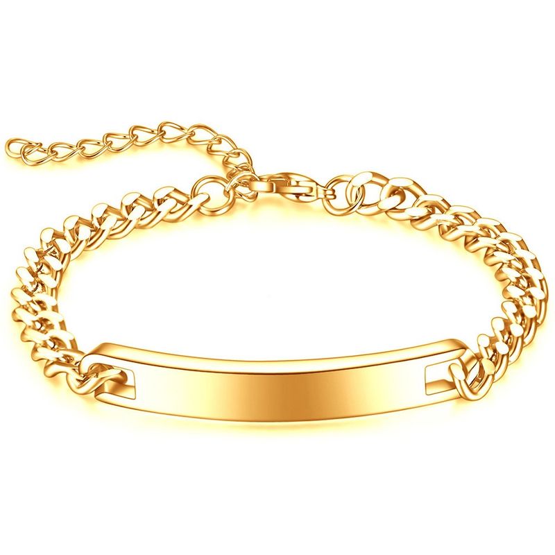 Men and Women Couples Plain Strip Titanium Steel Bracelet_voghion.com