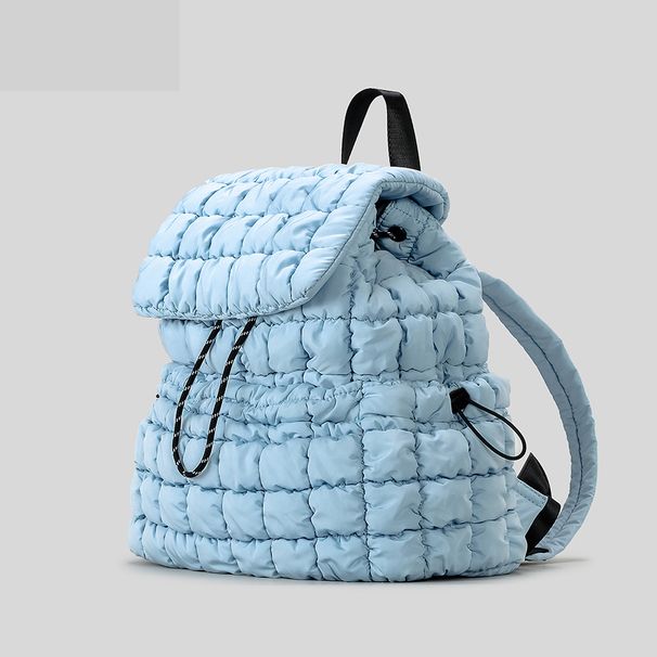 Women's Bags Large Capacity Puff Backpack For Women With Wrinkled Cloud Travel Backpack For Winter Students With Drawstring Schoolbag_voghion.com