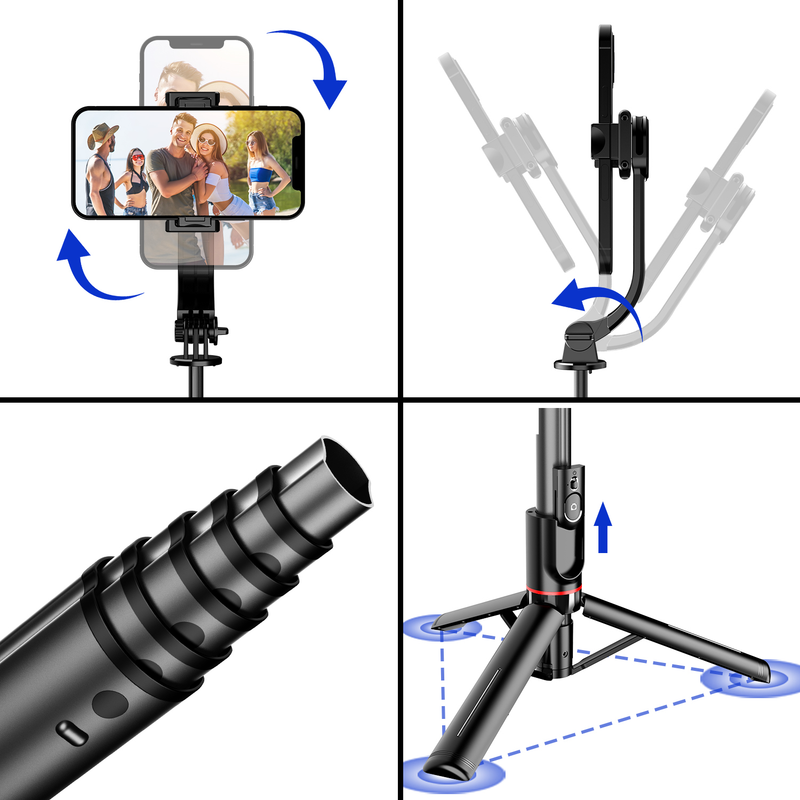 Expandable selfie stick tripod, mobile phone tripod with wireless remote control shutter, compatible with all_voghion.com