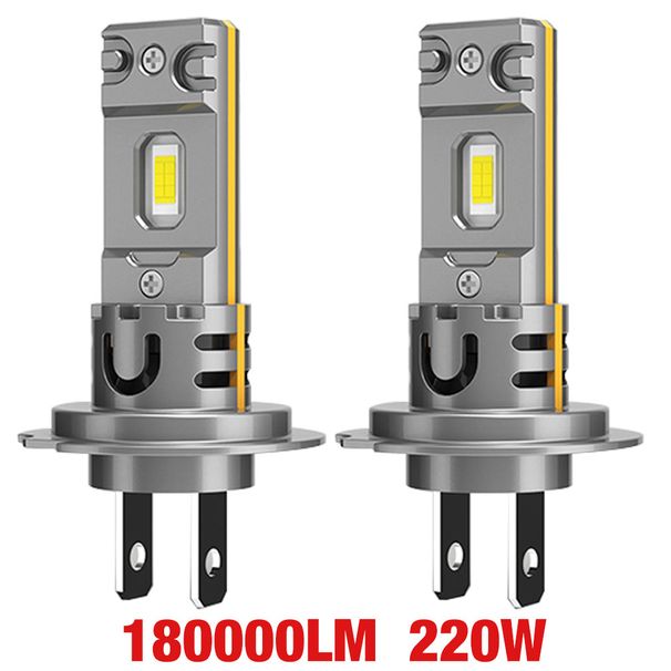 Lampadina per fari a LED mini da 30000LM, senza fili, 250W CSP, per fari auto, lampade a diodo H7 Turbo LED 12V 6500K_voghion.com