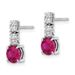 Sterling Silver Rhodium-plated Created Ruby And CZ Post Dangle Earrings_voghion.com