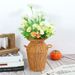 Handwoven Rattan Vase Basket - Rustic Decorative Planter With Handles For Flowers & Home Decor_voghion.com