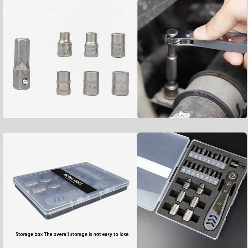 A Good Partner For Home Gardening Maintenance|24-in-1 Ratchet Wrench Set, Compact Structure, Easy Operation, Improve Maintenance Efficiency._voghion.com