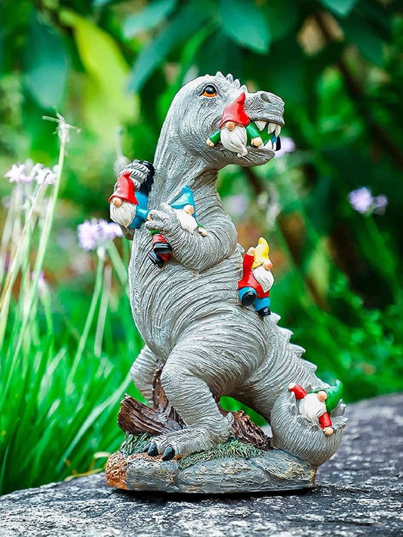 1pc Garden Gnome Statue Outdoor Decoration, 5.11 Inch Dinosaur Art Outdoor For Fall Winter Garden Decoration,_voghion.com